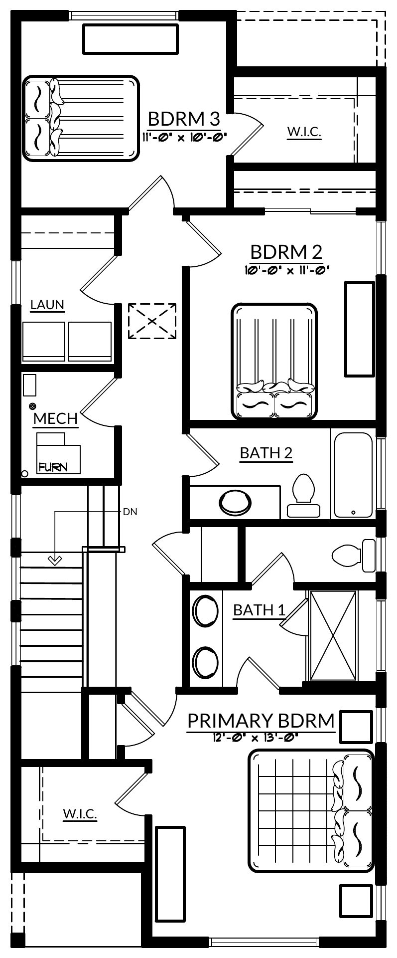 Upper level floor plan